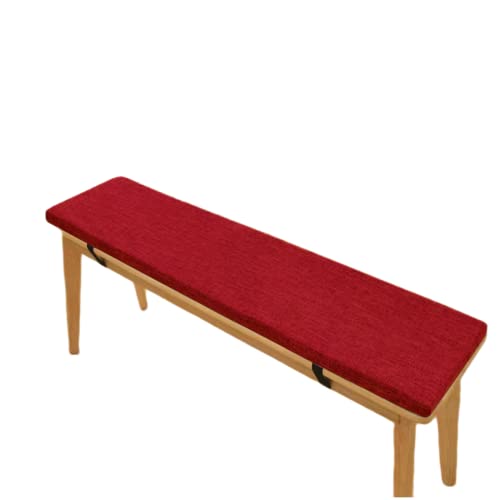 Rutschfeste Outdoor-Bank mit 12,7 cm dickem Schaumstoffkissen, rechteckiges Design für den Innen- und Außenbereich, Rot, 100 x 35 cm, bequeme und stilvolle Sitzlösung von Generisch