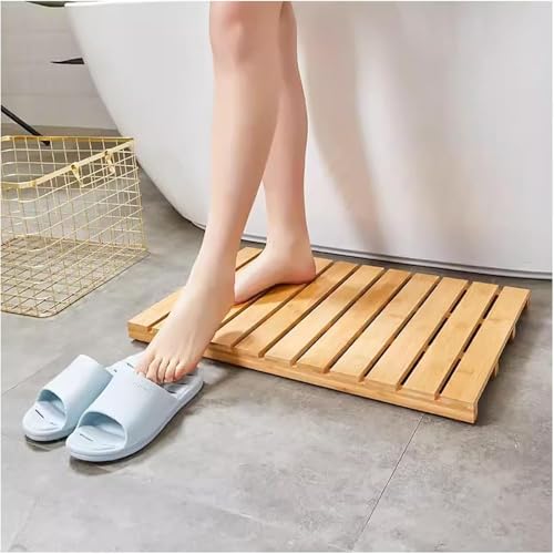 Rutschfeste Teakholz-Badematte – große Duschmatte für Badezimmer, Zuhause, Spa, Sauna, Küche, Pool und Whirlpool – langlebige Outdoor-Duschbodenplattform Rutschfeste Teakholz-Badematte – große Duschmatte für Badezimmer, Zuhause, Spa, Sauna, Küche, Pool und Whirlpool – langlebige Outdoor-Duschbodenplattform von Generisch