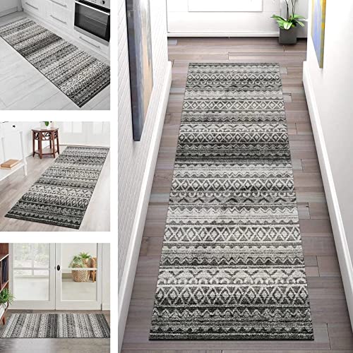 Rutschfester, waschbarer Küchenläufer, grau, 40 x 100 cm, moderne Korridormatte, schmutzabweisend, für den Eingangsbereich, vielseitig einsetzbare Badezimmer- und Wohnzimmermatten von Generisch