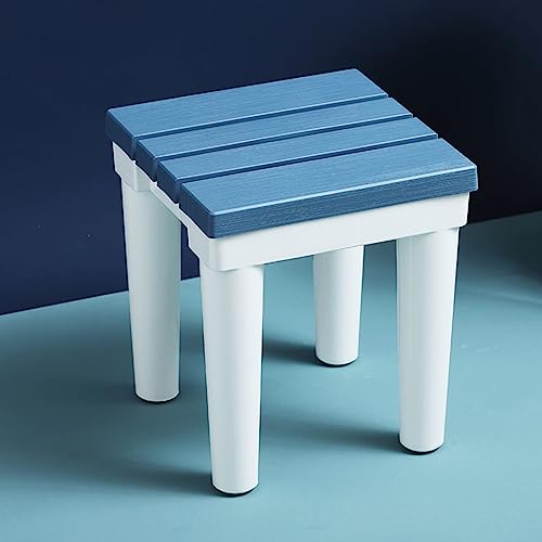 Rutschfester Duschhocker, stabiler Kunststoff, kleiner quadratischer Sitz für Badezimmer und Wohnzimmer, langlebiger niedriger Stuhl (blau, 27 x 27 x 26 cm) – perfekt für Sicherheit und Komfort von Generisch