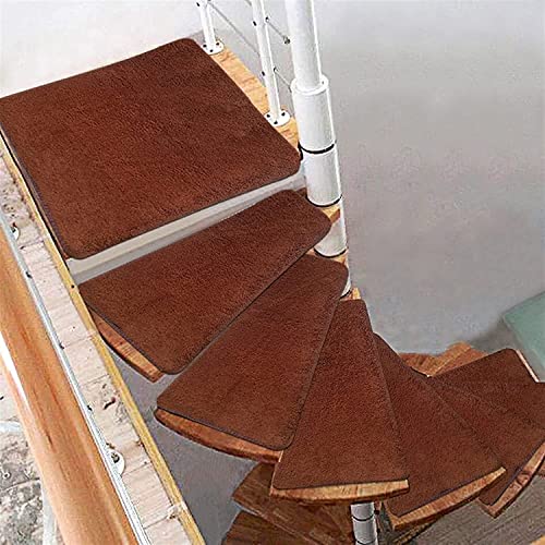 Rutschfester Teppich Treppenstufe für gebogene Treppen Links/Rechts Abbiegen Wendeltreppenmatten Selbstklebend Stufenschutz Teppich Polsterauflage 1 Stück von Generisch