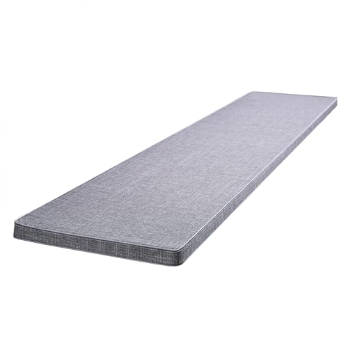 Rutschfestes, waschbares Bankkissen, 5 cm dick, abnehmbarer Bezug für Küche und Zuhause, ideal für 2- oder 3-Sitzer-Bänke (Grau, 150 x 30 x 5 cm) von Generisch