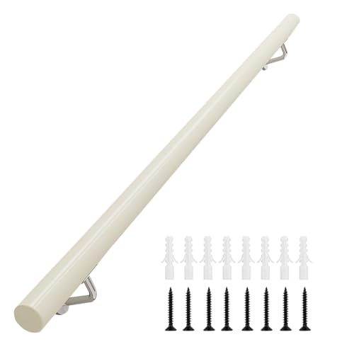 Rutschfestes Treppengeländer aus Holz, 30 cm - 450 cm – stabile Wandhalterung, Haltegriff für Innen- und Außenbereich, sichere Geländerstütze, 2 m, weiße Balustraden-Armlehne Rutschfestes Treppengeländer aus Holz, 30 cm - 450 cm – stabile Wandhalterung, Haltegriff für Innen- und Außenbereich, sichere Geländerstütze, 2 m, weiße Balustraden-Armlehne von Generisch