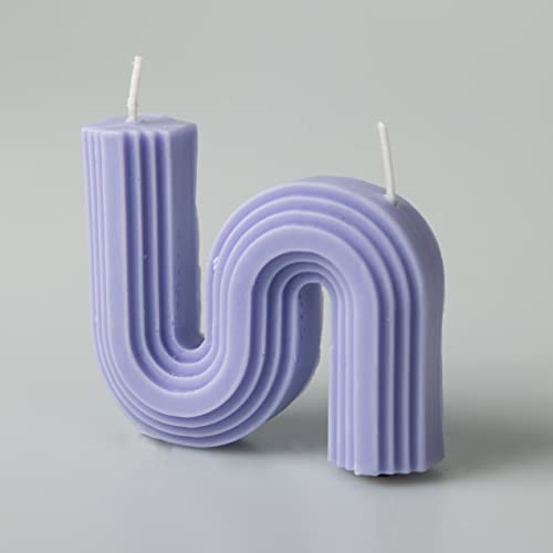 S Form Designer Kerze Lila Vegan Handgefertigt Sojawachs Baumwolldocht Deko Candle Trend von Generisch