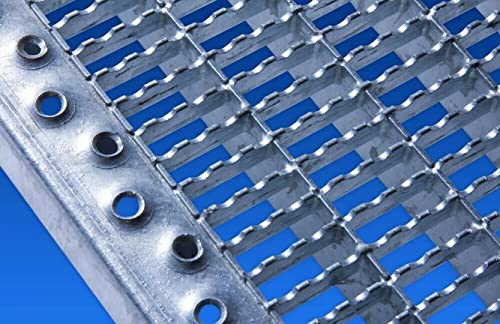 SPH Gitterroststufe verzinkt 800x270mm Maschenweite 30x10mm MIT GLEITSCHUTZ/RUTSCHFEST von Generisch