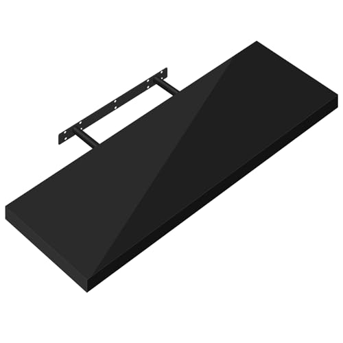 SWS0395 Wandregal, schwebendes Regal, glänzend, schwarz, 60 x 22,9 x 3,8 cm, perfekt für Wohnzimmer, Küche, Badezimmer, Arbeitszimmer, moderne hängende Aufbewahrungslösung SWS0395 Wandregal, schwebendes Regal, glänzend, schwarz, 60 x 22,9 x 3,8 cm, perfekt für Wohnzimmer, Küche, Badezimmer, Arbeitszimmer, moderne hängende Aufbewahrungslösung von Generisch