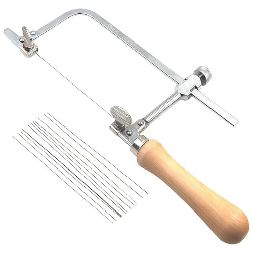 Sägerahmen, Mini-Handschmuck mit Holzgriff, 12 Sägeblätter, verstellbarer Stahlrahmen, Edelstahl für Holzbearbeitung, Modellbau, DIY und Handwerk Sägerahmen, Mini-Handschmuck mit Holzgriff, 12 Sägeblätter, verstellbarer Stahlrahmen, Edelstahl für Holzbearbeitung, Modellbau, DIY und Handwerk von Generisch