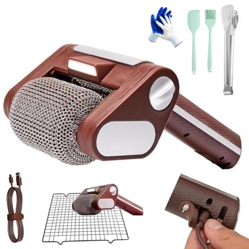 Elektrischer Grillreiniger, Borstenlos, Kabellos Und Wiederaufladbar, Power-Roller Aus Edelstahl 304, Spülmaschinenfester Bürstenkopf, 350 U/Min(1PC#) von Generisch