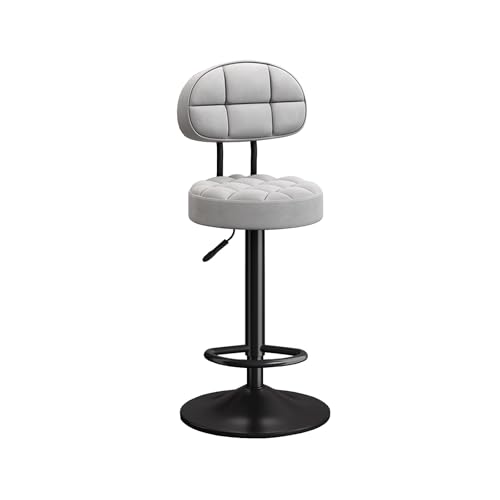 Salonstuhl für Haarstylisten, verstellbare Höhe 61–81,3 cm, runde Basis, Hocker mit Rückenlehne, dicke Sitzpolsterung von Generisch