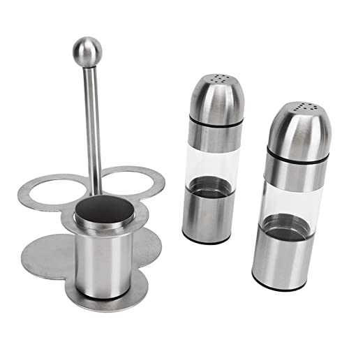 Salz- und Pfefferstreuer aus Edelstahl, rostfrei, nachfüllbar, Gewürzbehälter, Mehrzweck-Öl- und Essigspender, inklusive Mühle und Gewürzbecher Salz- und Pfefferstreuer aus Edelstahl, rostfrei, nachfüllbar, Gewürzbehälter, Mehrzweck-Öl- und Essigspender, inklusive Mühle und Gewürzbecher von Generisch