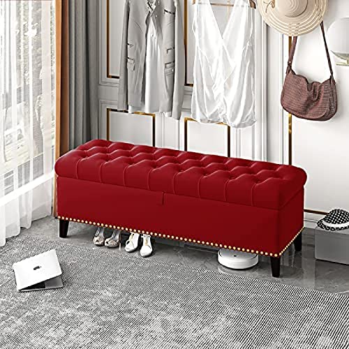 Samt-Bank, luxuriöser Ottomane mit verstecktem Stauraum, perfekt für Schlafzimmer oder Wohnzimmer von Generisch