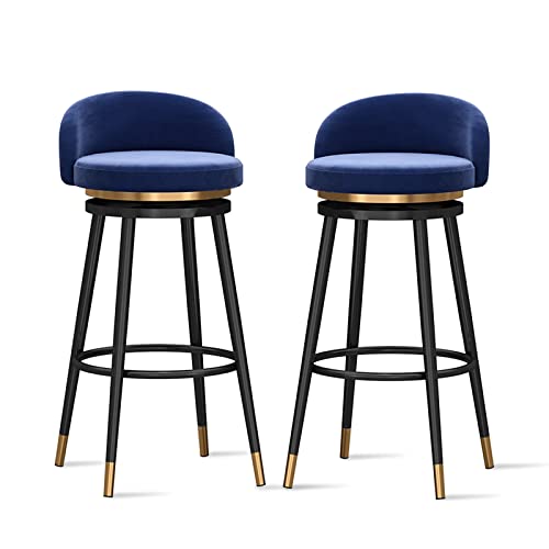Samt Barhocker 2er Set Moderne Küchenstühle mit Rückenlehne und 360° Drehbar Gepolstert Thekenhöhe Hocker für Frühstück Bar Insel Restaurant Grau Samt Barhocker 2er Set Moderne Küchenstühle mit Rückenlehne und 360° Drehbar Gepolstert Thekenhöhe Hocker für Frühstück Bar Insel Restaurant Grau von Generisch
