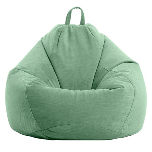 Samt-Cord-Sitzsack-Stuhlbezug (unbefüllt), waschbarer Pouf-Schonbezug für Wohnzimmer, Schlafzimmer, Balkon, Obstgrün, 60 x 75 cm, gemütliche und stilvolle Heimdekoration von Generisch