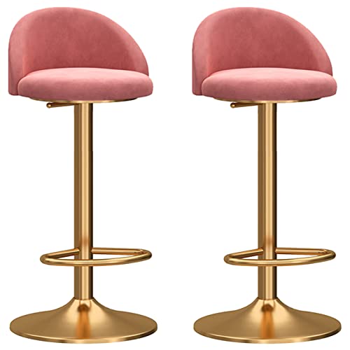 Samt Cu ed Rückenlehne Barhocker 2er Set mit Drehmechanismus und Höhenverstellbarer grüner Samt Barhocker mit goldener Basis und Fußstütze für Küche Frühstück Bar Dekoration Samt Cu ed Rückenlehne Barhocker 2er Set mit Drehmechanismus und Höhenverstellbarer grüner Samt Barhocker mit goldener Basis und Fußstütze für Küche Frühstück Bar Dekoration von Generisch