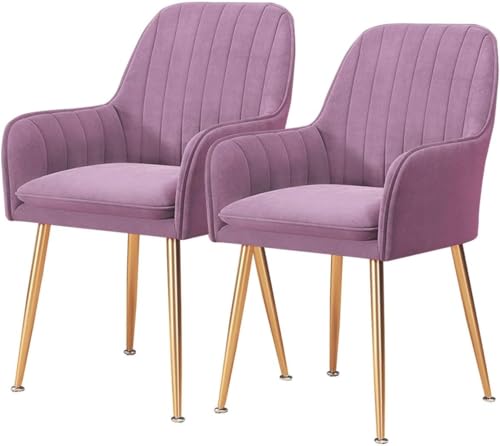 Samt-Empfangsstühle, 2er-Set, mit Rückenlehne und gepolstertem Sitz, goldene Beine, Esszimmerstühle für Wohnzimmer, Küchentheke Samt-Empfangsstühle, 2er-Set, mit Rückenlehne und gepolstertem Sitz, goldene Beine, Esszimmerstühle für Wohnzimmer, Küchentheke von Generisch