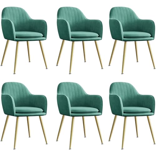 Samt Esszimmerstühle 6er Set Stilvolle Küche Beistellstühle Schminkstuhl mit stabilen Metallbeinen Elegant Gepolstert Esszimmermöbel Samt Esszimmerstühle 6er Set Stilvolle Küche Beistellstühle Schminkstuhl mit stabilen Metallbeinen Elegant Gepolstert Esszimmermöbel von Generisch
