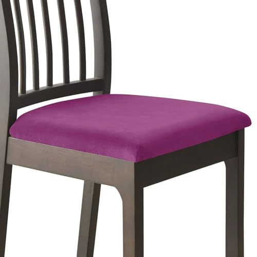Samt-Esszimmerstuhl-Sitzbezüge, Stretch, 2 Stück, mit elastischer Unterseite, Stuhl-Sitzbezug für Esszimmerstühle für Esszimmer, Grau, 2er-Set, für Esszimmerstühle von Generisch