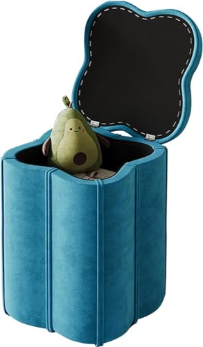 Samt-Fußhocker mit Deckel, stilvoller Sitzhocker für Wohnzimmer, Schlafzimmer, Eingangsbereich, Arbeitszimmer und Flur, trägt bis zu 150 kg Tragkraft von Generisch