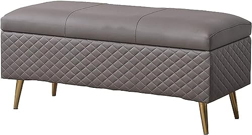 Samt Ottomane Bank mit Stauraum, Moderne gepolsterte Metallbeine, Multifunktionsmöbel für Schlafzimmer, Wohnzimmer, Eingang von Generisch