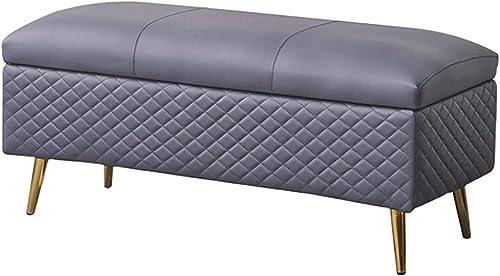 Samt Ottomane Bank mit Stauraum, Moderne gepolsterte Metallbeine, Multifunktionsmöbel für Schlafzimmer, Wohnzimmer, Eingang von Generisch