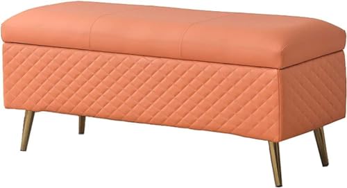 Samt Ottomane Bank mit Stauraum, Moderne gepolsterte Metallbeine, Multifunktionsmöbel für Schlafzimmer, Wohnzimmer, Eingang von Generisch