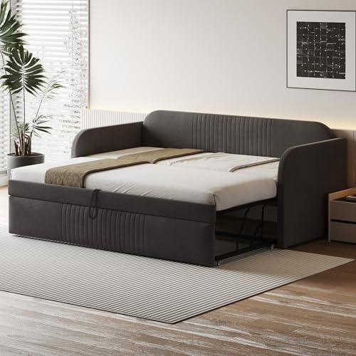 Samt Polstersofa 90/180x200 cm Multifunktions Schlafsofa mit bequemen Matratzen Stilvolles Grau Design für Wohnzimmer & Gästezimmer Samt Polstersofa 90/180x200 cm Multifunktions Schlafsofa mit bequemen Matratzen Stilvolles Grau Design für Wohnzimmer & Gästezimmer von Generisch