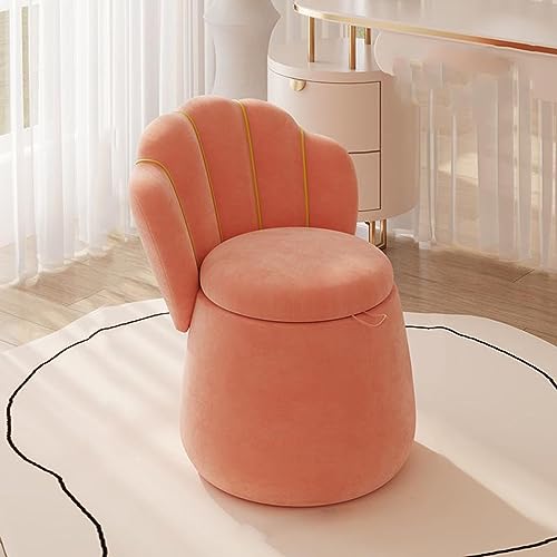 Samt-Schminktischhocker mit hoher Rückenlehne, luxuriöser Fußhocker für Schlafzimmer, Wohnzimmer, Schminktisch von Generisch