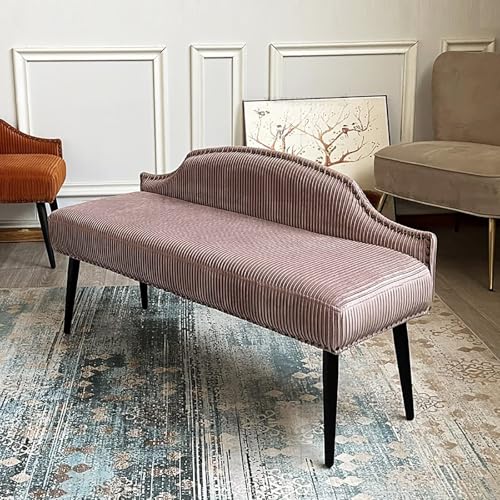 Samtgepolsterte Bank mit Rückenlehne, luxuriöser moderner Sitz für Schlafzimmer, Esszimmer oder Eingangsbereich Samtgepolsterte Bank mit Rückenlehne, luxuriöser moderner Sitz für Schlafzimmer, Esszimmer oder Eingangsbereich von Generisch