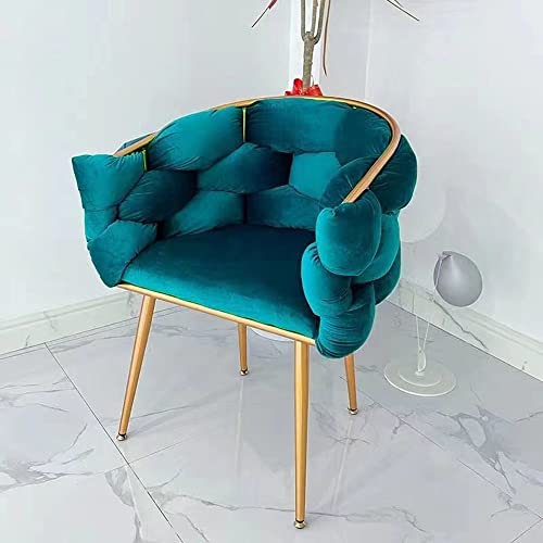 Samtstuhl mit stabiler Metallstruktur für Schlafzimmer oder Wohnzimmer, stilvolles Design in Grün, moderne Möbel für Zuhause oder Geschäft (2022) von Generisch