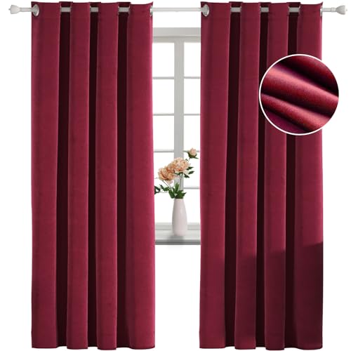 Samtvorhänge, wärmeisolierte Raumverdunkelungsvorhänge für Wohnzimmer und Schlafzimmer, schalldichtes Ösen-Design, elegante zerdrückte Verdunkelungsvorhänge von Generisch