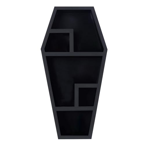 Sargregal - Coffin 3 -Tier -Regalausstellung, Gothic Floating Display Organizer, Großer Dekorativer -Bücherregal | Kreativ Montierter Speicher Für Sammlerstücke, Kuriositäten, Gruselige Heimdekor von Generisch