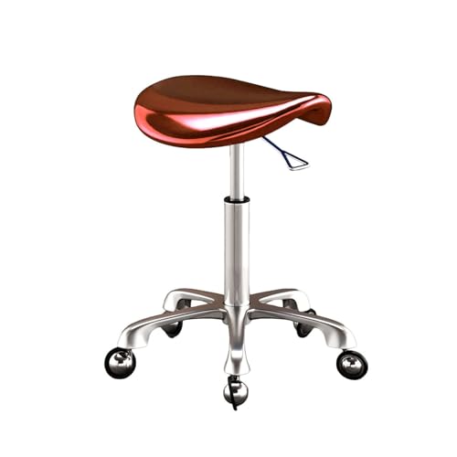 Sattelhocker, 42–59 cm Höhenverstellbar, 360° Drehbarer Ergonomischer Stuhl, Starke Tragfähigkeit for Salon, Home Office, Geschäft(Red) von Generisch