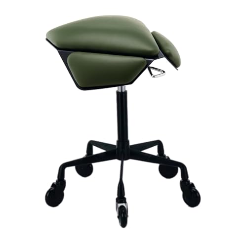 Sattelhocker, Pneumatischer Drehsattelstuhl, Ergonomischer Hocker Mit Rädern, Verstellbar Von 43 Bis 57 cm for Home Office Salon Shop(Green,Style 2) von Generisch