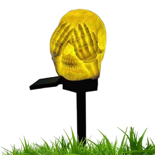 Schädel-Lampe, Solarleuchten mit Totenkopf für den Außenbereich | Wasserdichte Halloween-Garten-Geisterlichter - Intelligente Spuk-Routenlichter für Halloween-Atmosphäre, Dec von Generisch