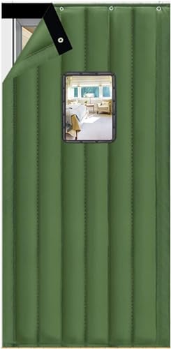 Schalldichte Vorhänge für Tür, Verdunkelung, geräuschunterdrückende Fenstervorhänge, Winterdicke Baumwoll-Türverkleidungen, schalldichte, winddichte, wasserdichte Decke, für Zuhause, Schlafzimmer von Generisch