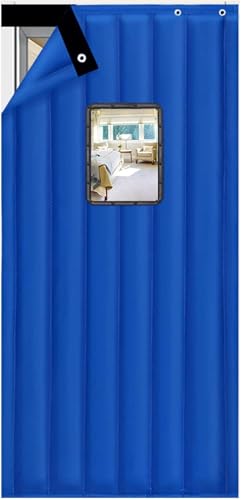 Schalldichte Vorhänge für Tür, Verdunkelung, geräuschunterdrückende Fenstervorhänge, Winterdicke Baumwoll-Türverkleidungen, schalldichte, winddichte, wasserdichte Decke, für Zuhause, Schlafzimmer von Generisch