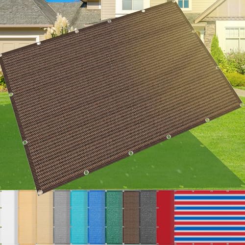 Schattennetz 2m x 7m 185g/m² Sonnenschutz Markise mit Ösen 95% UV-Blockierung für Innenhöfe, Gewächshäuser, Pool & Garten - Braun Schattenabdeckung von Generisch