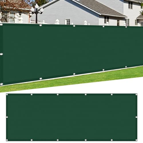 Schattennetz Wasserdicht mit Befestigungsseilen 500x650cm Dunkelgrün Markisenstoff Wetterbeständig Vordach für Garten Terrasse Balkon & Pool Ösen-Design von Generisch