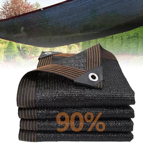 Schattentuch Garten, 90% Schwarzes Sonnensegel, Schattiernetz mit Ösen, Sonnenschutznetz für Pflanzen, Gewächshaus, Scheunen, Zwinger, Terrasse, Tomaten(3 x 4 m) von Generisch