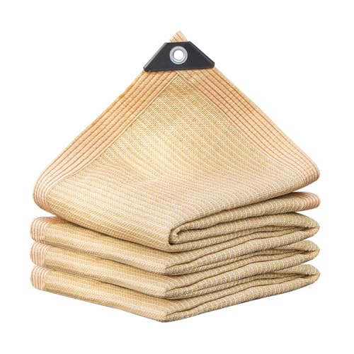 Schattierungsnetz Schattiernetz Mit Ösen 75% Shading Rate UV-Beständiges Schattenplane für Pflanzenschutz Gewächshaus Scheune Oder Zwinger 2x2m 2x6m 4x8m 6x6m 8x8m Beige(8x9m) von Generisch