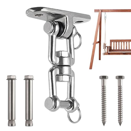 Schaukelaufhänger – 360° drehbare Schaukelset Hardware Haken, 304 Edelstahl, robuste Schaukelaufhänger für Veranda, Terrasse, Stuhl, Spielplatz, Garten, Innen- und Außenbereich von Generisch