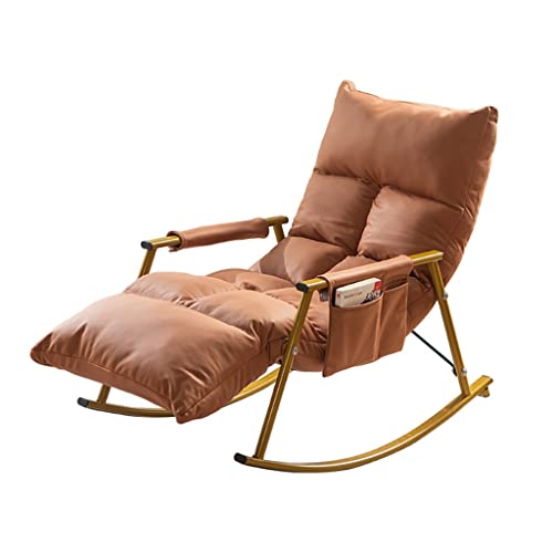 Schaukelstuhl, moderner Mid-Century getufteter gepolsterter Akzentstuhl, bequemer Sessel mit hoher Rückenlehne, stilvoller kleiner Schaukelsessel von Generisch