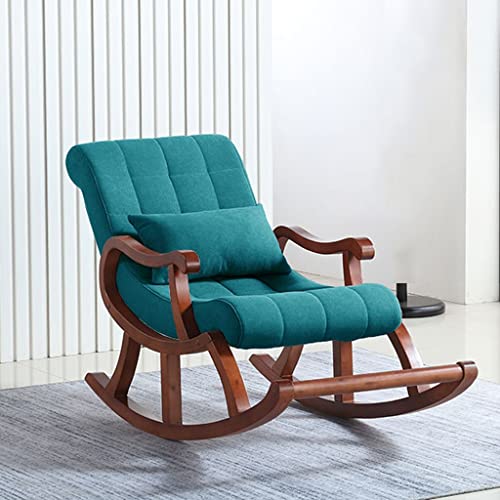 Schaukelstuhl aus Holz, Stoffliege, Freizeit-Wohnzimmerstuhl, modernes Hartholz, getuftetes Design für Wohnzimmer und Schlafzimmer von Generisch