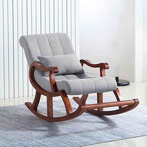 Schaukelstuhl aus Holz, modernes getuftetes Stoff-Design für bequemes Wohn- und Schlafzimmer von Generisch