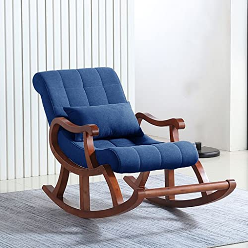 Schaukelstuhl aus Holz, modernes getuftetes Stoff-Design für bequemes Wohn- und Schlafzimmer von Generisch
