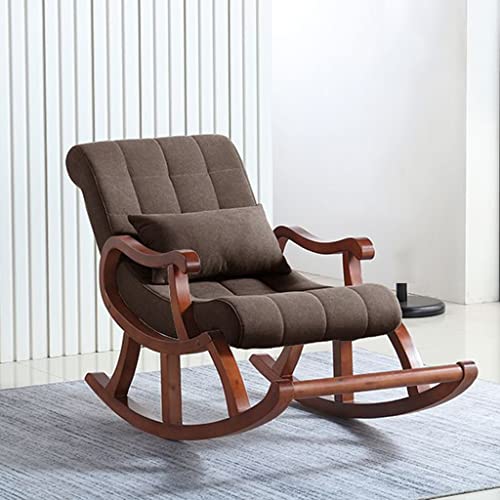 Schaukelstuhl aus Holz, modernes getuftetes Stoff-Design für bequemes Wohn- und Schlafzimmer Schaukelstuhl aus Holz, modernes getuftetes Stoff-Design für bequemes Wohn- und Schlafzimmer von Generisch