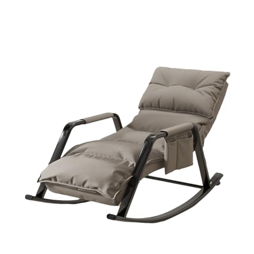 Schaukelstuhl – bequemer Lederstoff, dicker Stahlrahmen, ergonomisches Design für Schlafzimmer, Wohnzimmer, Garten und Innenhof von Generisch