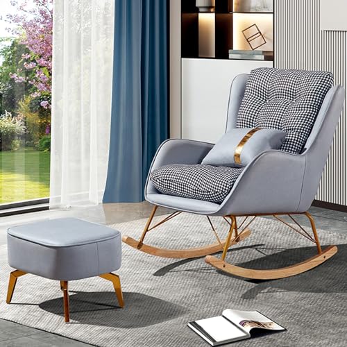 Schaukelstuhl mit Ottomane, moderner Liegestuhl für den Innenbereich, Rückenlehnen-Design für Schlafzimmer, Büro, Wohnzimmer Schaukelstuhl mit Ottomane, moderner Liegestuhl für den Innenbereich, Rückenlehnen-Design für Schlafzimmer, Büro, Wohnzimmer von Generisch