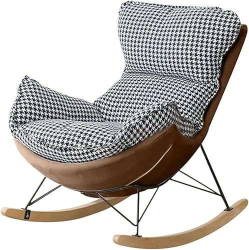 Schaukelstuhl und Fußhocker Set - Moderner Sessel für Wohnzimmer, Balkon oder Schlafzimmer, bequemer Liegestuhl mit weichem Schlafdesign zum Entspannen und Lesen Schaukelstuhl und Fußhocker Set - Moderner Sessel für Wohnzimmer, Balkon oder Schlafzimmer, bequemer Liegestuhl mit weichem Schlafdesign zum Entspannen und Lesen von Generisch