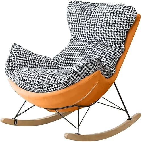 Schaukelstuhl und Fußhocker Set - Moderner Sessel für Wohnzimmer, Balkon oder Schlafzimmer, bequemer Liegestuhl mit weichem Schlafdesign zum Entspannen und Lesen Schaukelstuhl und Fußhocker Set - Moderner Sessel für Wohnzimmer, Balkon oder Schlafzimmer, bequemer Liegestuhl mit weichem Schlafdesign zum Entspannen und Lesen von Generisch